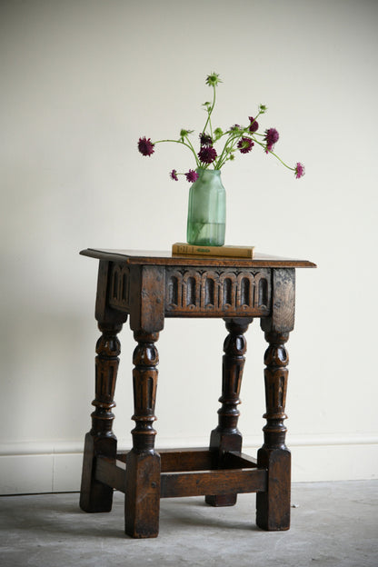 17th Century Style Oak Joint Stool / Side Table