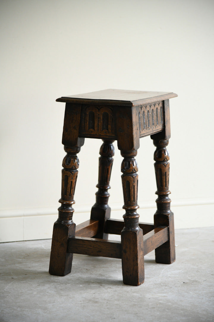 17th Century Style Oak Joint Stool / Side Table