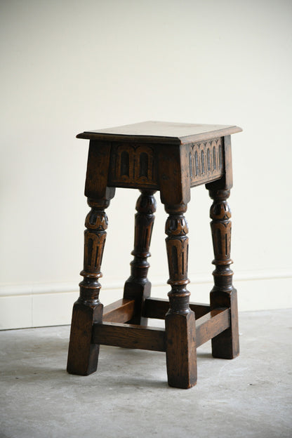 17th Century Style Oak Joint Stool / Side Table