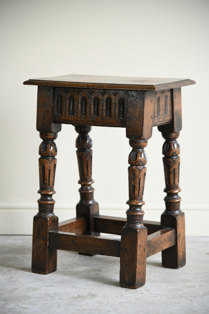 17th Century Style Oak Joint Stool / Side Table