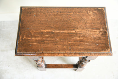 17th Century Style Oak Joint Stool / Side Table