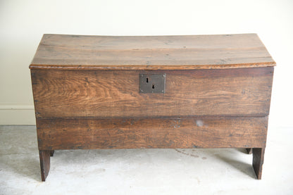 18th Century Oak Six Plank Coffer
