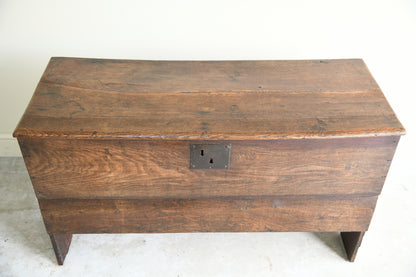 18th Century Oak Six Plank Coffer