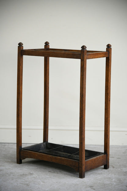 Edwardian Oak Stick Stand