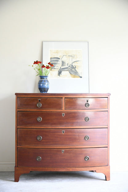 Early 19th Century Mahogany Bow Front Chest of Drawers