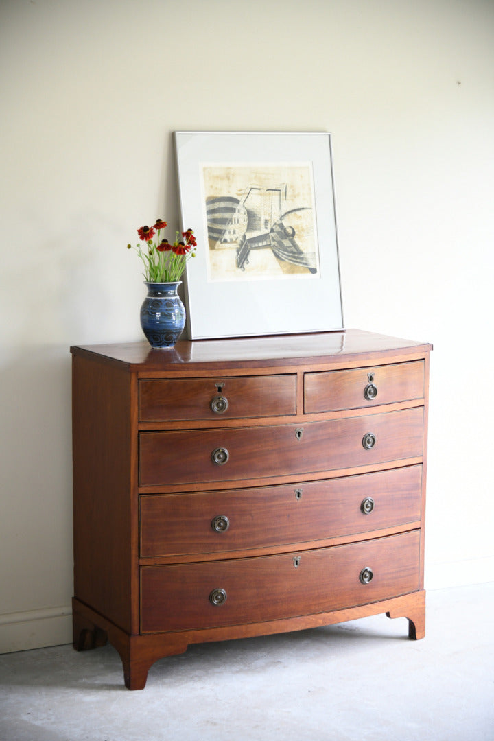 Early 19th Century Mahogany Bow Front Chest of Drawers