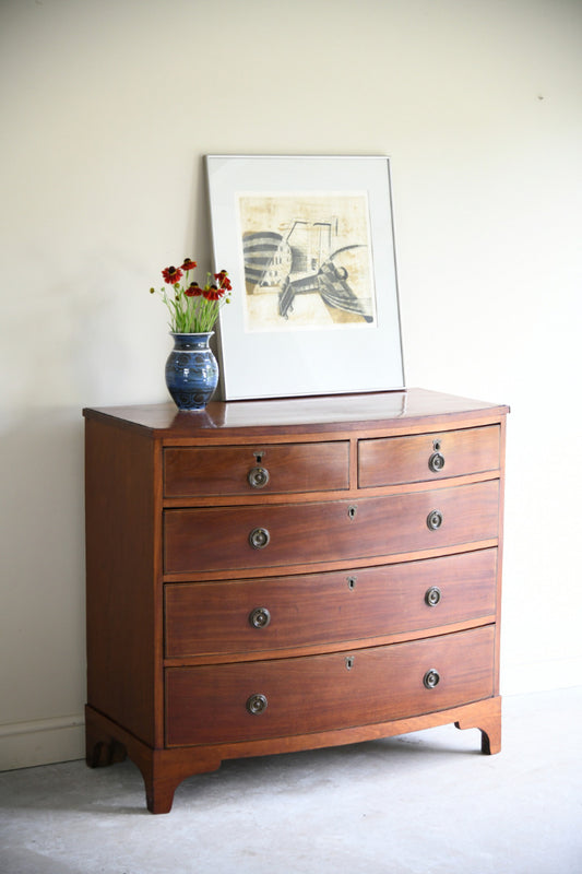 Early 19th Century Mahogany Bow Front Chest of Drawers