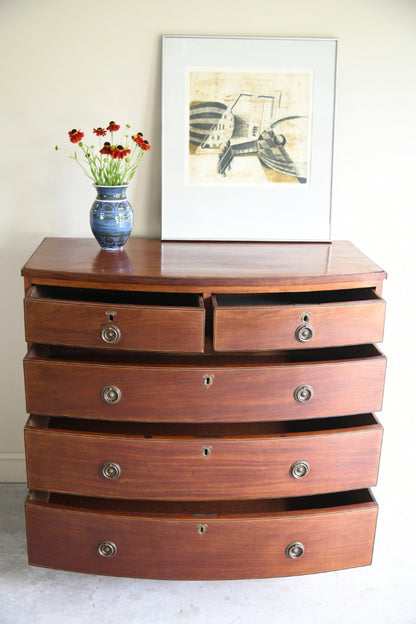 Early 19th Century Mahogany Bow Front Chest of Drawers