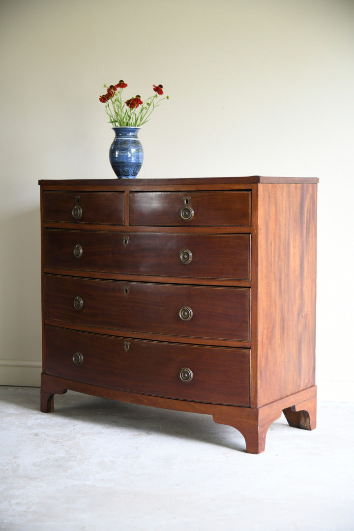 Early 19th Century Mahogany Bow Front Chest of Drawers
