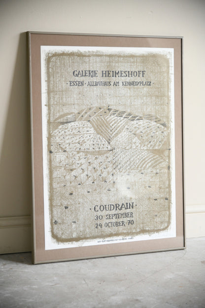 Brigitte Coudrain Signed Exhibition Poster ? Galerie Heimeshoff, Essen, 1970