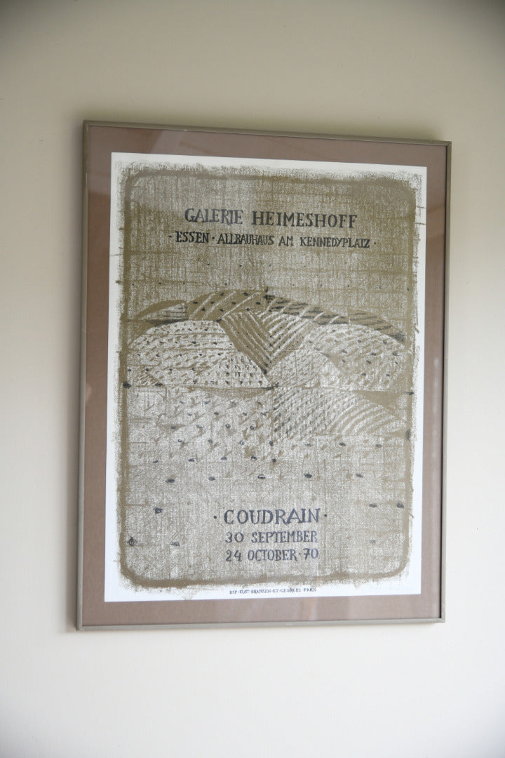 Brigitte Coudrain Signed Exhibition Poster ? Galerie Heimeshoff, Essen, 1970