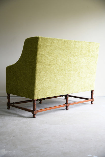 Early 20th Century Upholstered Oak Hall Settee