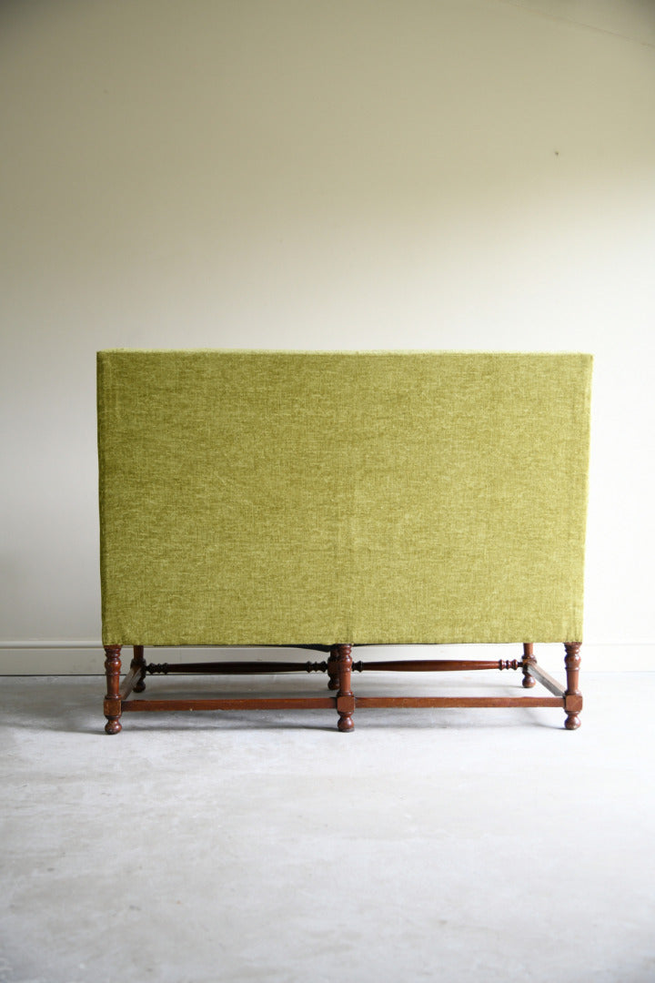 Early 20th Century Upholstered Oak Hall Settee