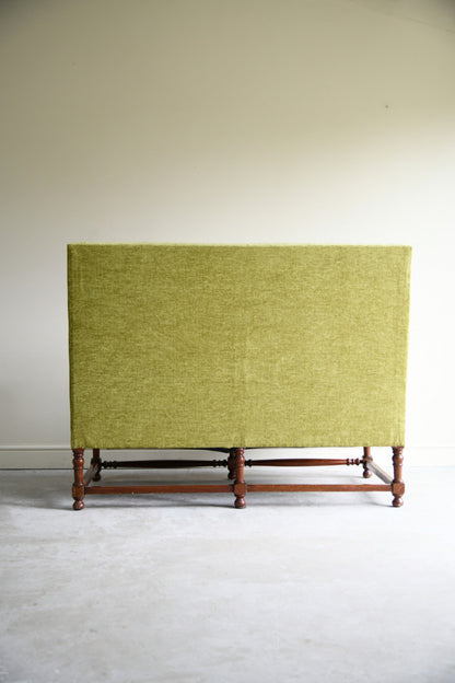 Early 20th Century Upholstered Oak Hall Settee