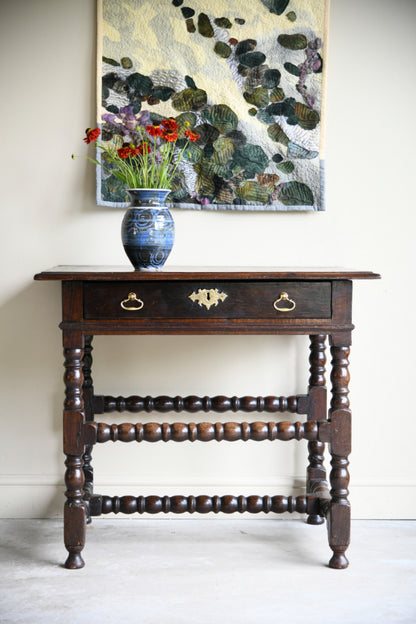 Late 17th Century Oak Side Table with Single Drawer