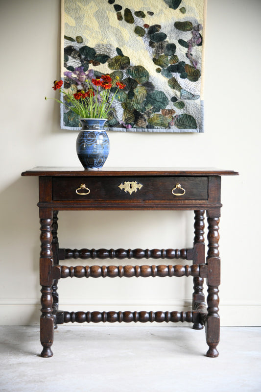 Late 17th Century Oak Side Table with Single Drawer