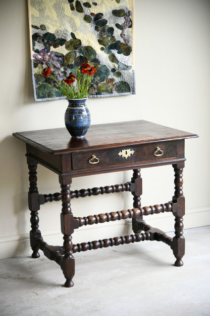 Late 17th Century Oak Side Table with Single Drawer