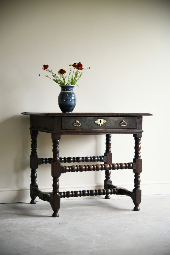 Late 17th Century Oak Side Table with Single Drawer