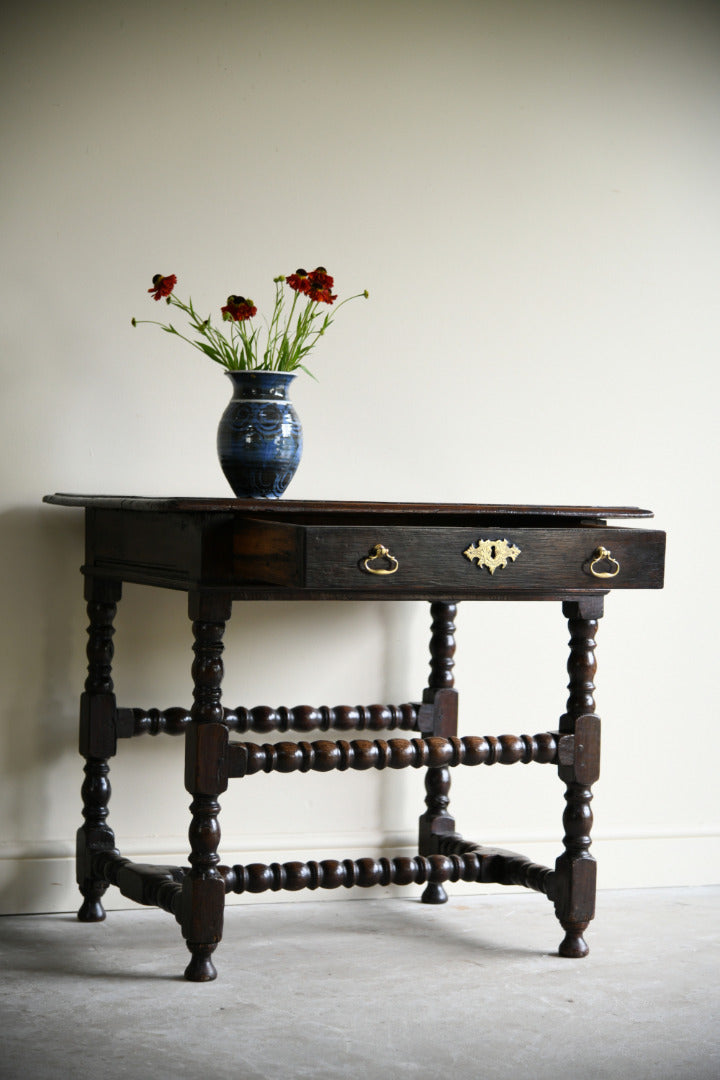 Late 17th Century Oak Side Table with Single Drawer