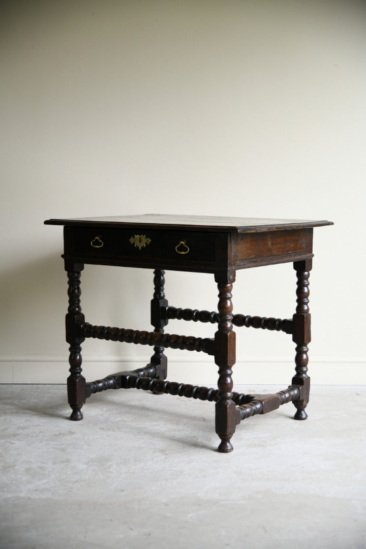 Late 17th Century Oak Side Table with Single Drawer