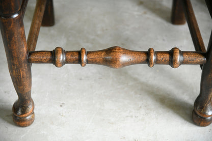 4 Country Spindle Back Rush Seat Dining Chairs