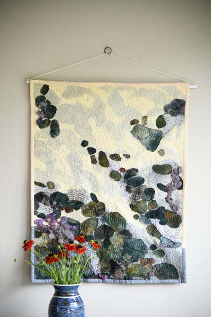 On the Beach Contemporary Textile Wall Hanging