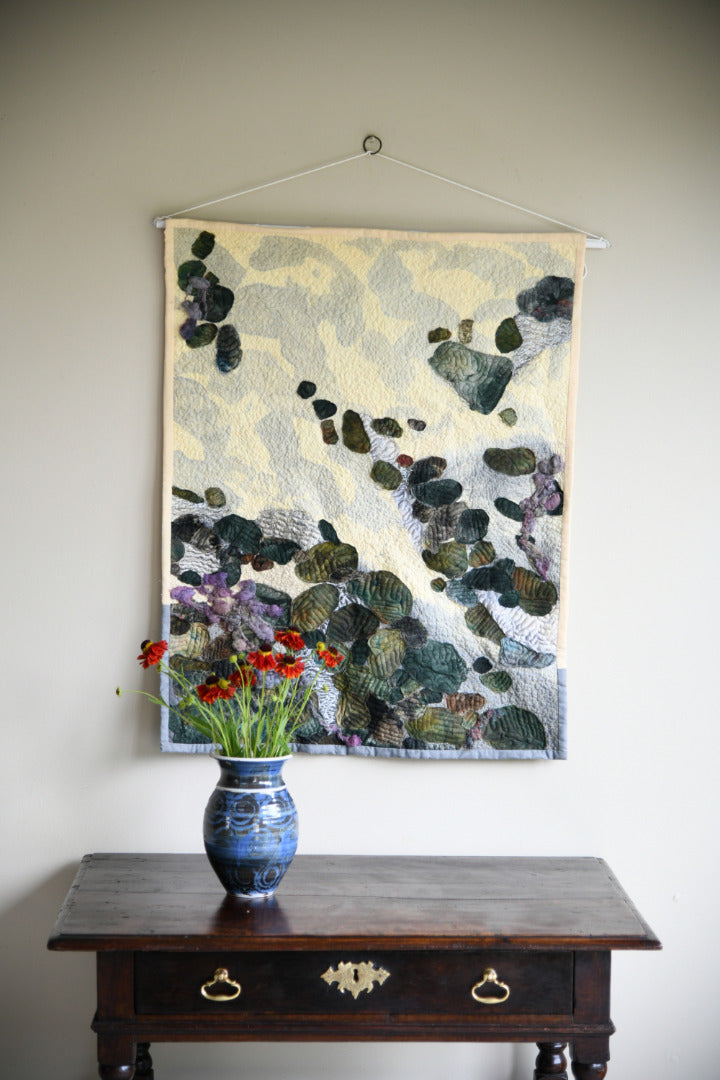 On the Beach Contemporary Textile Wall Hanging