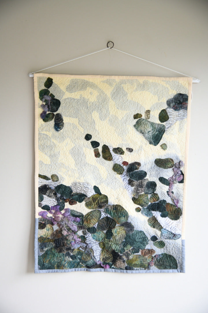 On the Beach Contemporary Textile Wall Hanging
