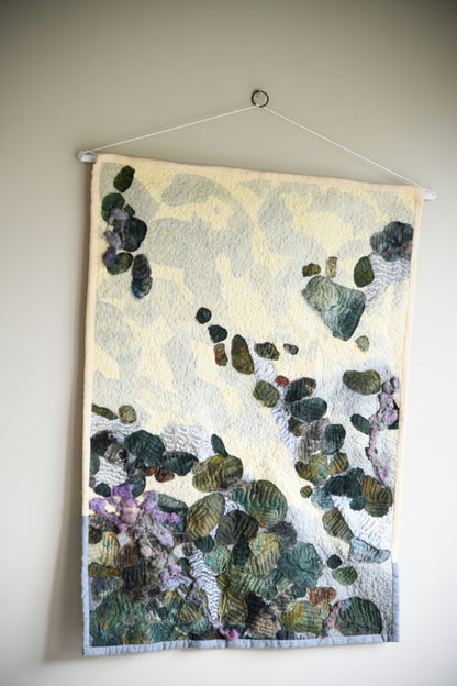 On the Beach Contemporary Textile Wall Hanging