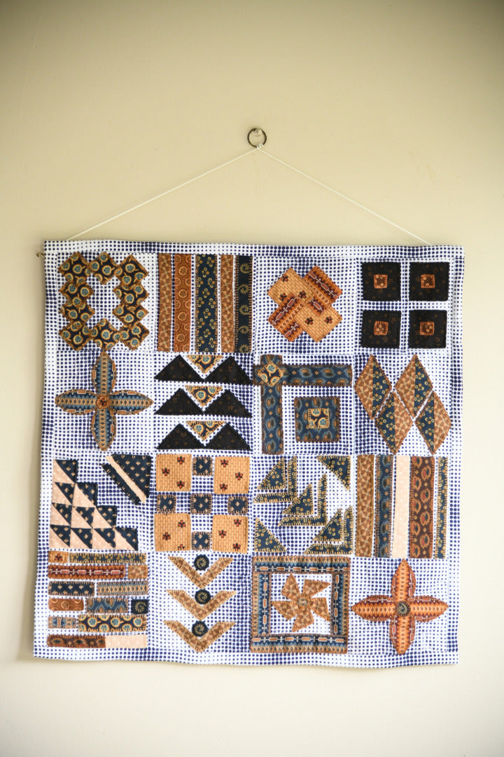 Four By Four - Black Gold Contemporary Textile Wall Hanging