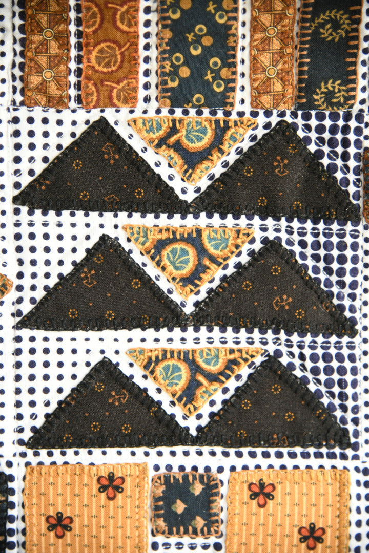 Four By Four - Black Gold Contemporary Textile Wall Hanging