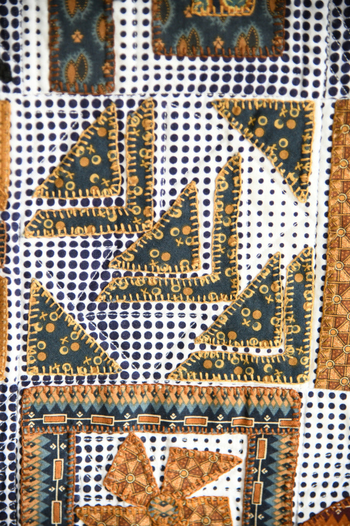 Four By Four - Black Gold Contemporary Textile Wall Hanging