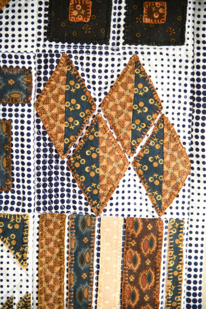 Four By Four - Black Gold Contemporary Textile Wall Hanging