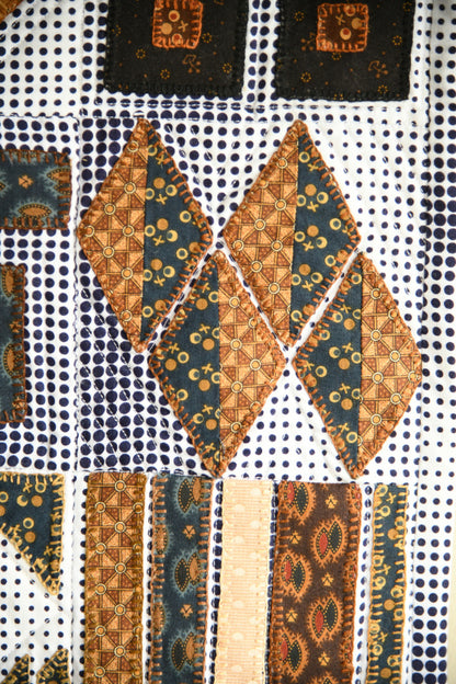 Four By Four - Black Gold Contemporary Textile Wall Hanging