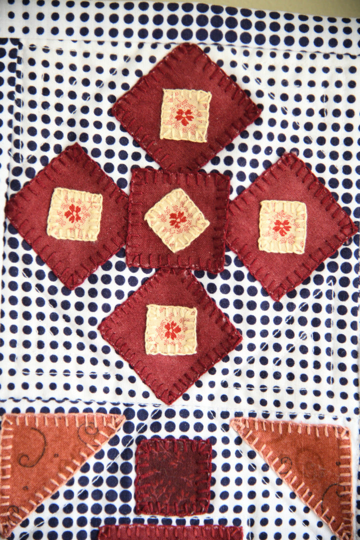 Four By Four - Burgundy Contemporary Textile Wall Hanging