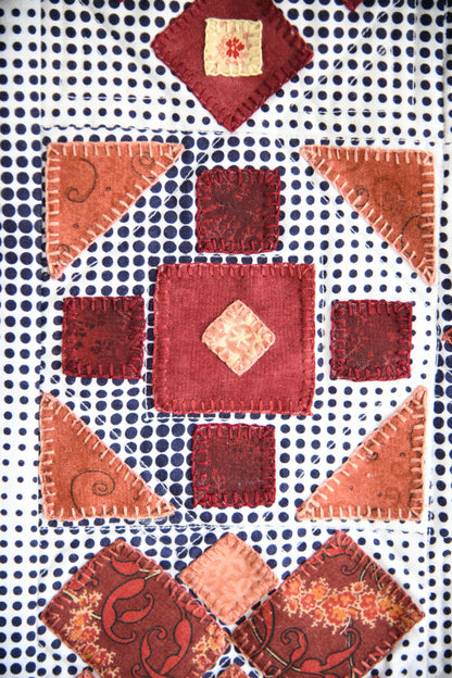 Four By Four - Burgundy Contemporary Textile Wall Hanging