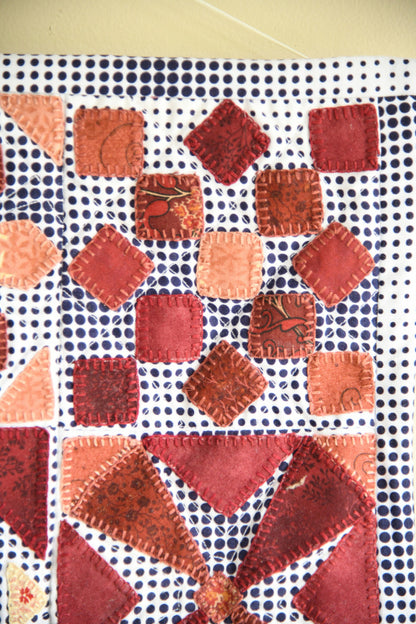 Four By Four - Burgundy Contemporary Textile Wall Hanging