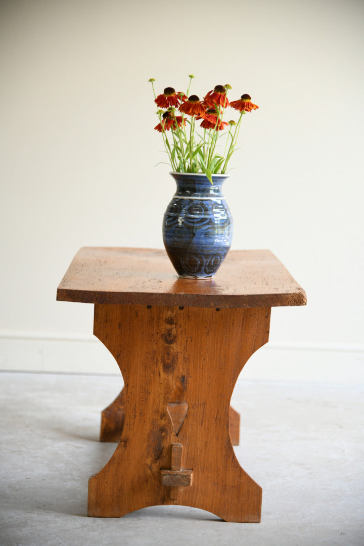 Rustic Pine Trestle Coffee Table