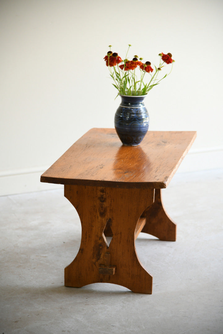 Rustic Pine Trestle Coffee Table