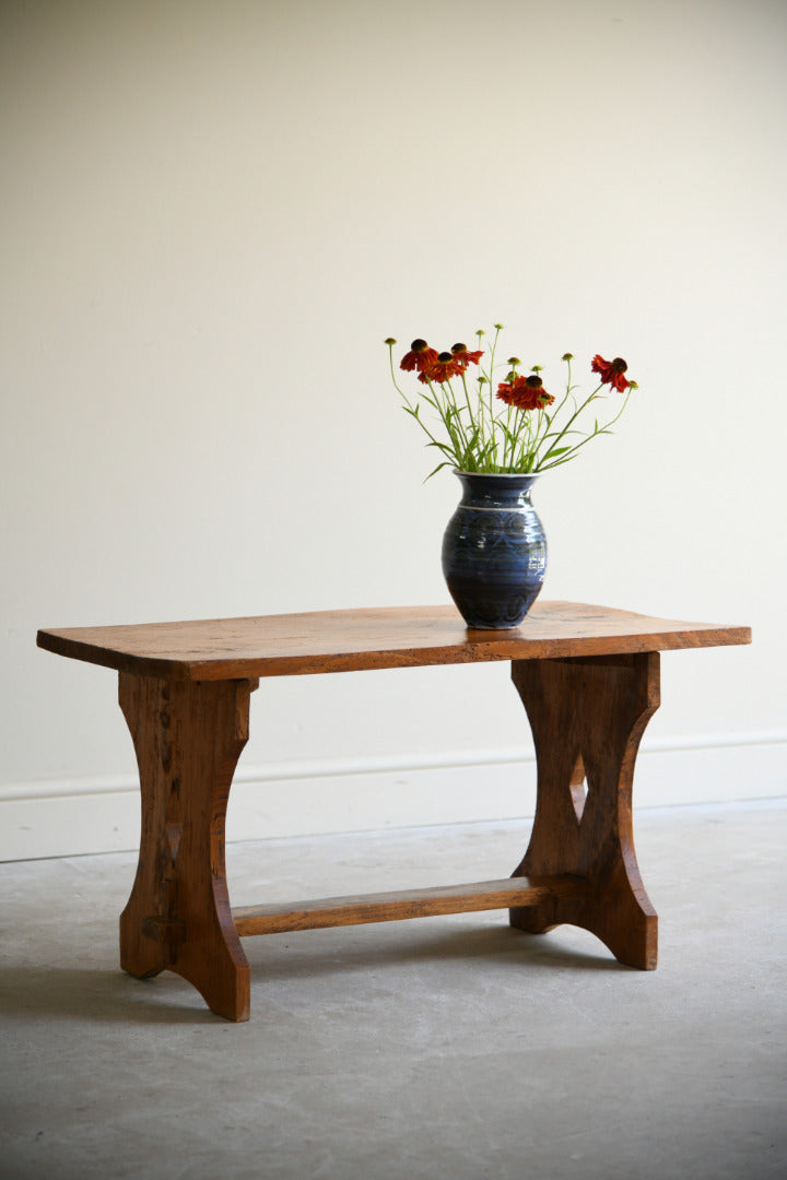Rustic Pine Trestle Coffee Table