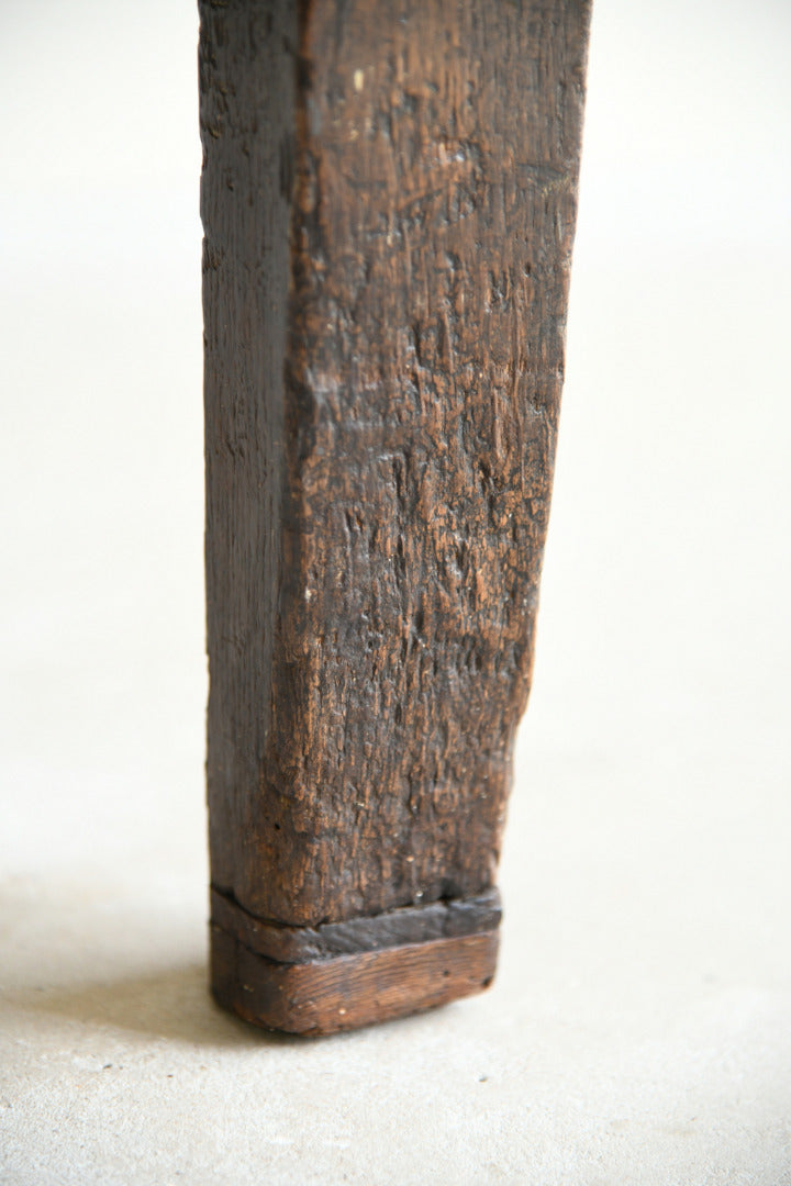 18th Century Carved Oak Side Table