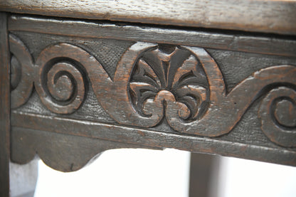 18th Century Carved Oak Side Table