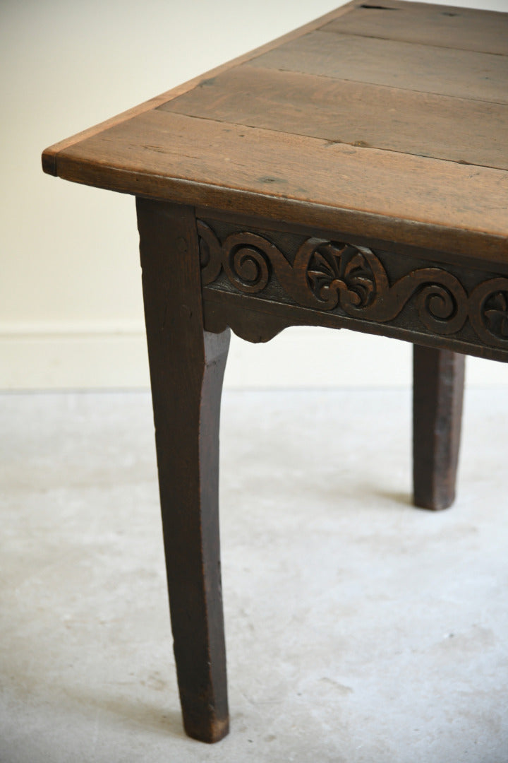 18th Century Carved Oak Side Table