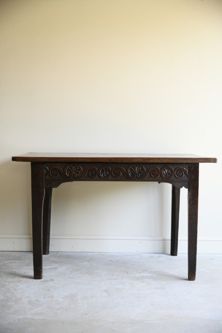 18th Century Carved Oak Side Table