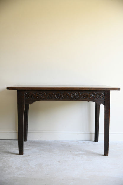 18th Century Carved Oak Side Table