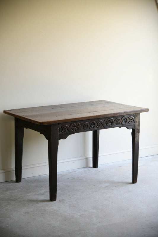 18th Century Carved Oak Side Table