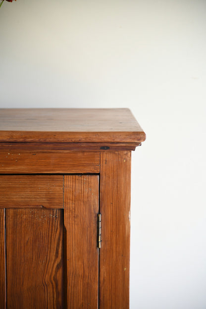 Antique Pine Two Door Housekeepers Cupboard
