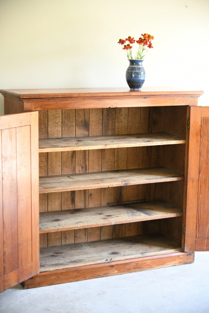 Antique Pine Two Door Housekeepers Cupboard
