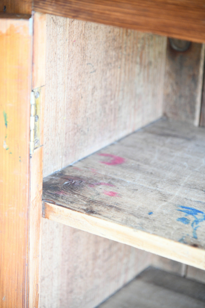 Antique Pine Two Door Housekeepers Cupboard