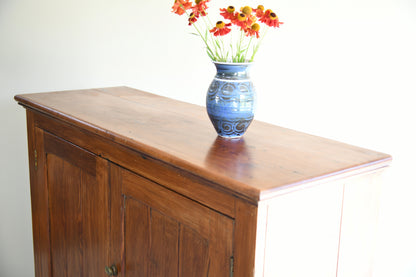 Antique Pine Two Door Housekeepers Cupboard